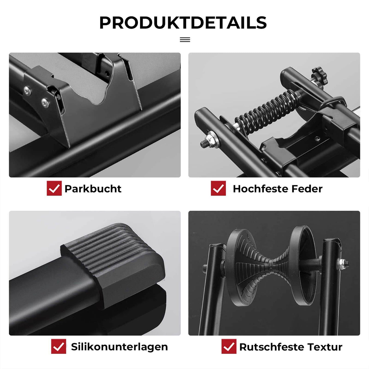 Fahrradständer Fahrrad Faltbar aus Kohlenstoffstahl für 24-27,5”