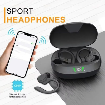 Original True Wireless Kopfhörer – Kabellose In-Ear-Earbuds mit Ohrbügel, HiFi-Stereo-Sound, wasserdichtes Sport-Headset mit Mikrofon (TWS)
