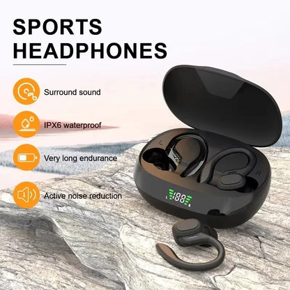Original True Wireless Kopfhörer – Kabellose In-Ear-Earbuds mit Ohrbügel, HiFi-Stereo-Sound, wasserdichtes Sport-Headset mit Mikrofon (TWS)