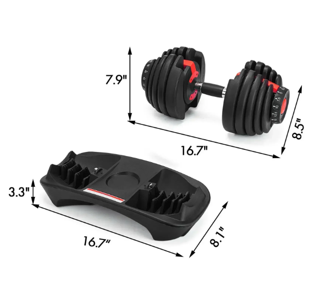 Verstellbare Hantel 24kg 52.5lbs Fitnessgeräte Training Armmuskeln Hantel Set - einstellbares Heimtraining Set