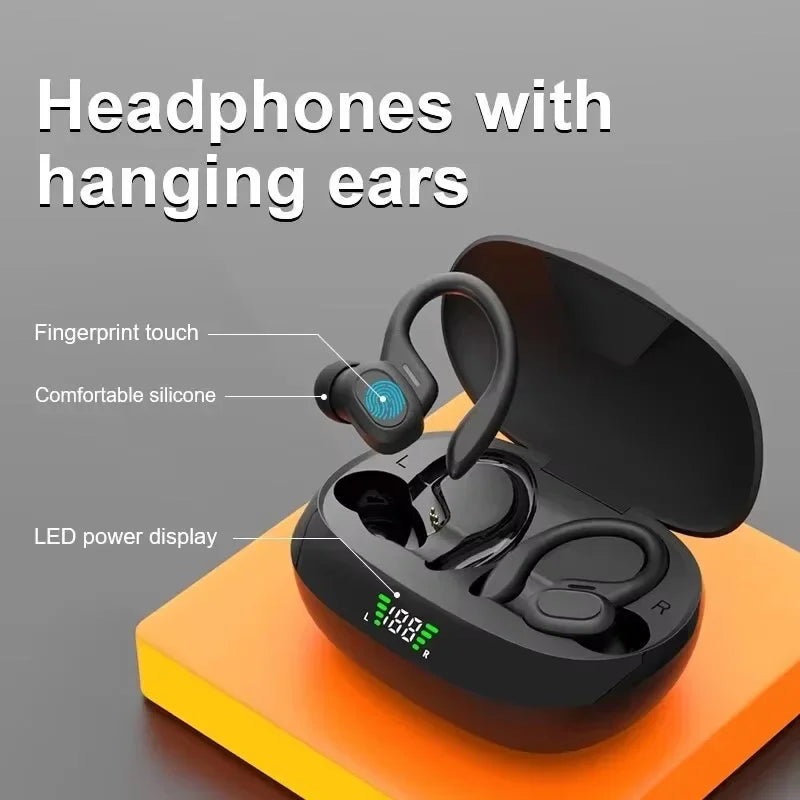 Original True Wireless Kopfhörer – Kabellose In-Ear-Earbuds mit Ohrbügel, HiFi-Stereo-Sound, wasserdichtes Sport-Headset mit Mikrofon (TWS)