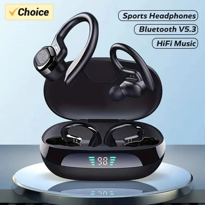 Original True Wireless Kopfhörer – Kabellose In-Ear-Earbuds mit Ohrbügel, HiFi-Stereo-Sound, wasserdichtes Sport-Headset mit Mikrofon (TWS)